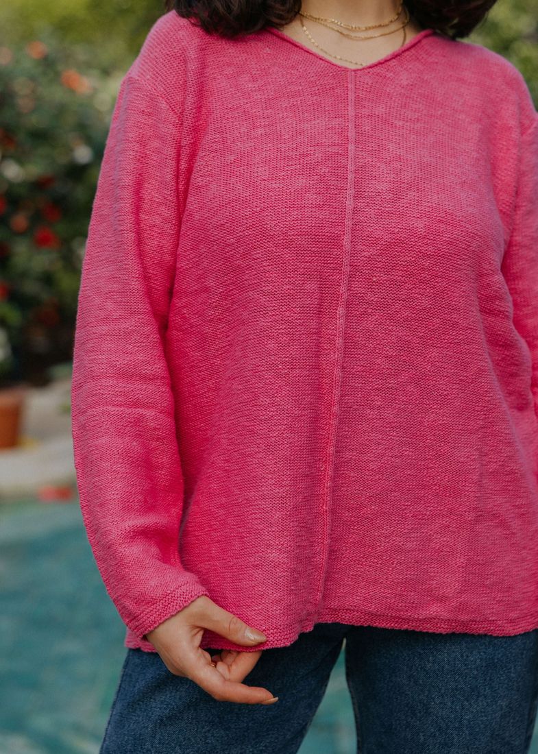 Avalin — coral pink center-seam pullover