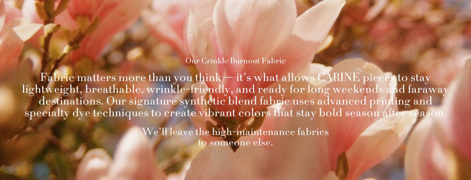 Carine — Our Crinkle Burnout Fabric
